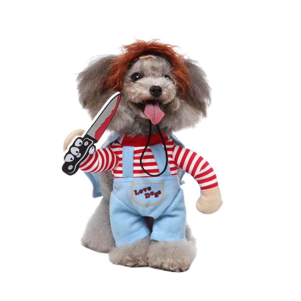 GENERICO - Disfraz Muñeco Terror Mascotas Perrosgatos Halloween L