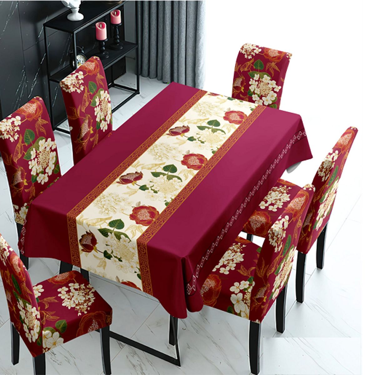 GENERICO - mantel grueso anti mancha con fundas para silla diseño Z50 TF