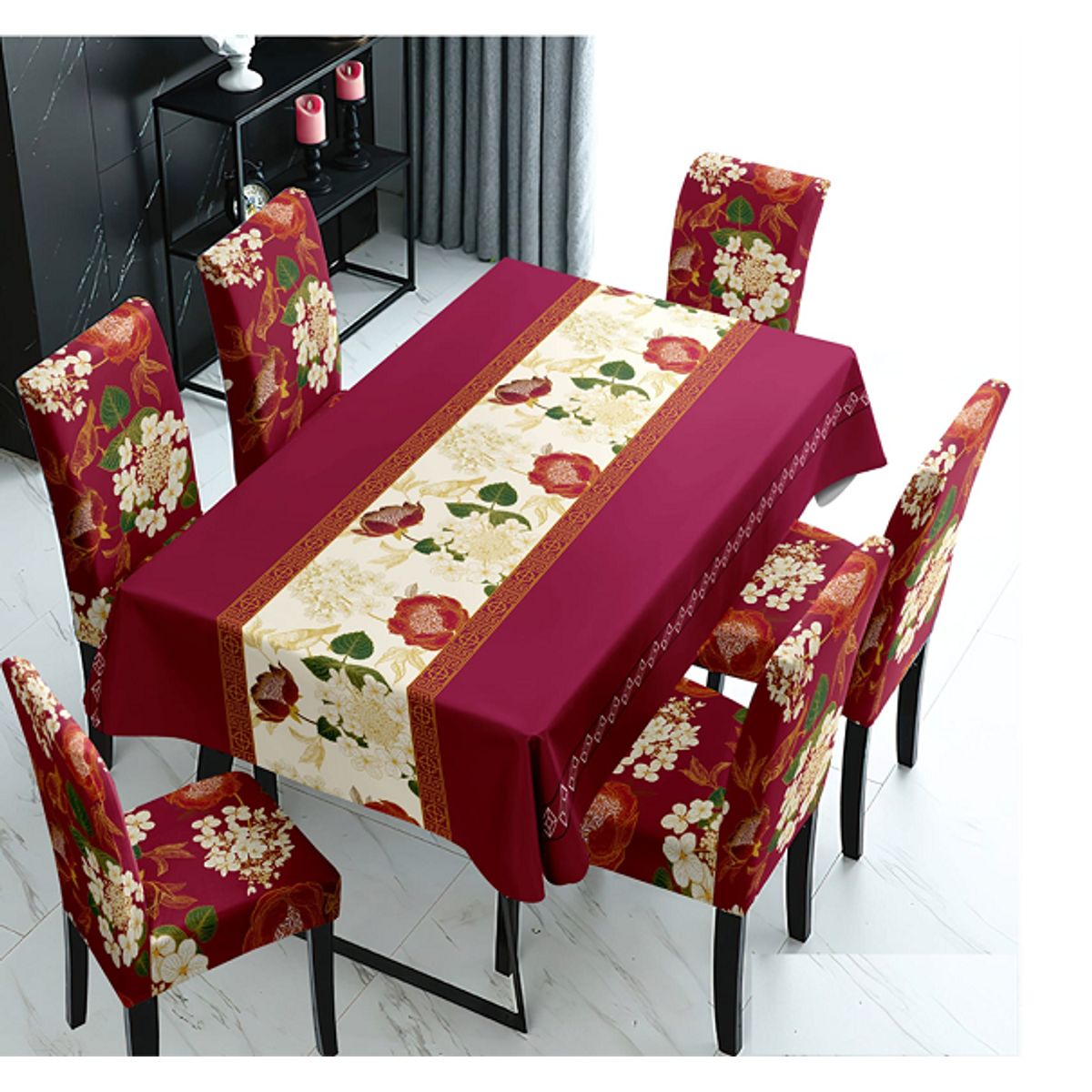 GENERICO - mantel grueso anti mancha con fundas para silla diseño Z50 TF