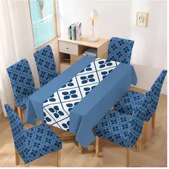 GENERICO - Mantel grueso anti mancha con fundas para silla diseño Z35 TF