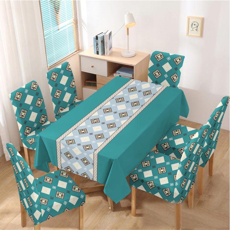 GENERICO - mantel grueso anti mancha con fundas para silla diseño Z54 TF
