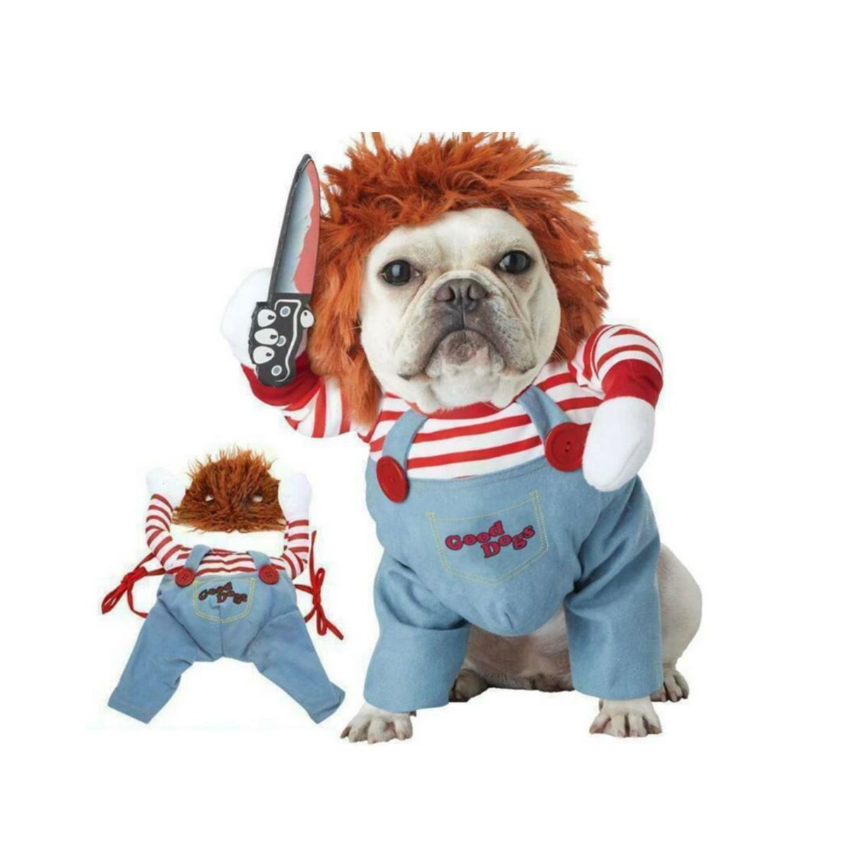 GENERICO - Disfraz Muñeco Terror Mascotas Perrosgatos Halloween L