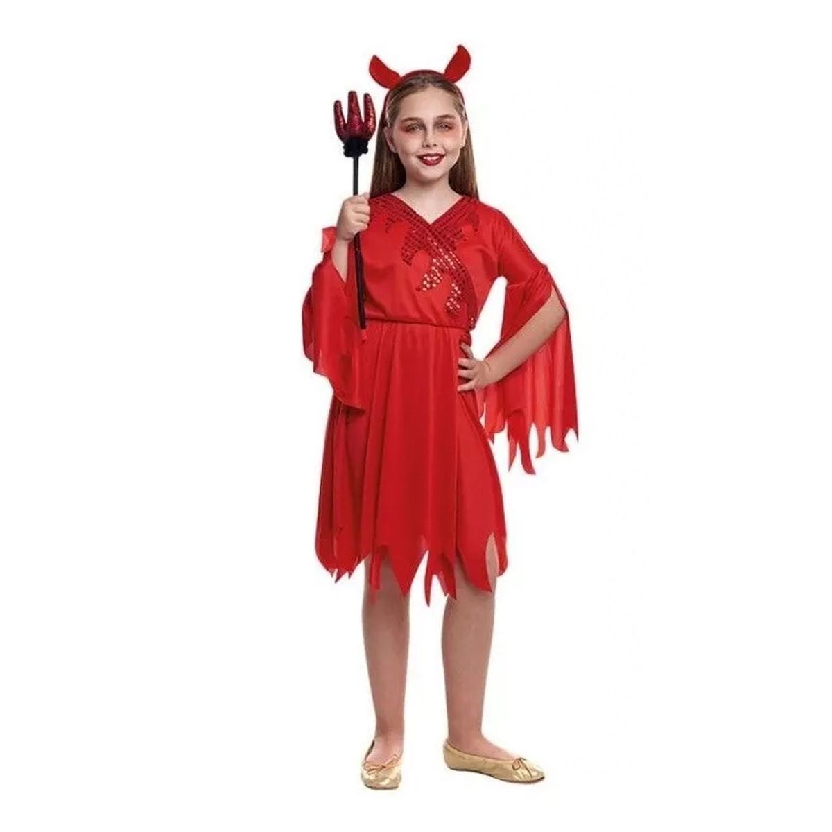 GENERICO - Disfraz De Diablita Para Niñas Talla 7 A 9 Años. Halloween