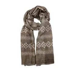 MISSI BEAUTY - Pañuelo o Bufanda Estampada Flor Blanco