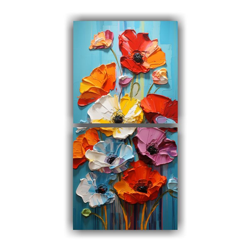 GENERICO - Paisaje Colorido De Amapolas En Lienzo Glorioso 80x160cm