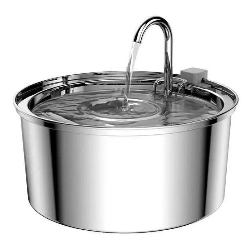 GENERICO - Fuente Agua Gato Acero Inox Llave Silenciosa