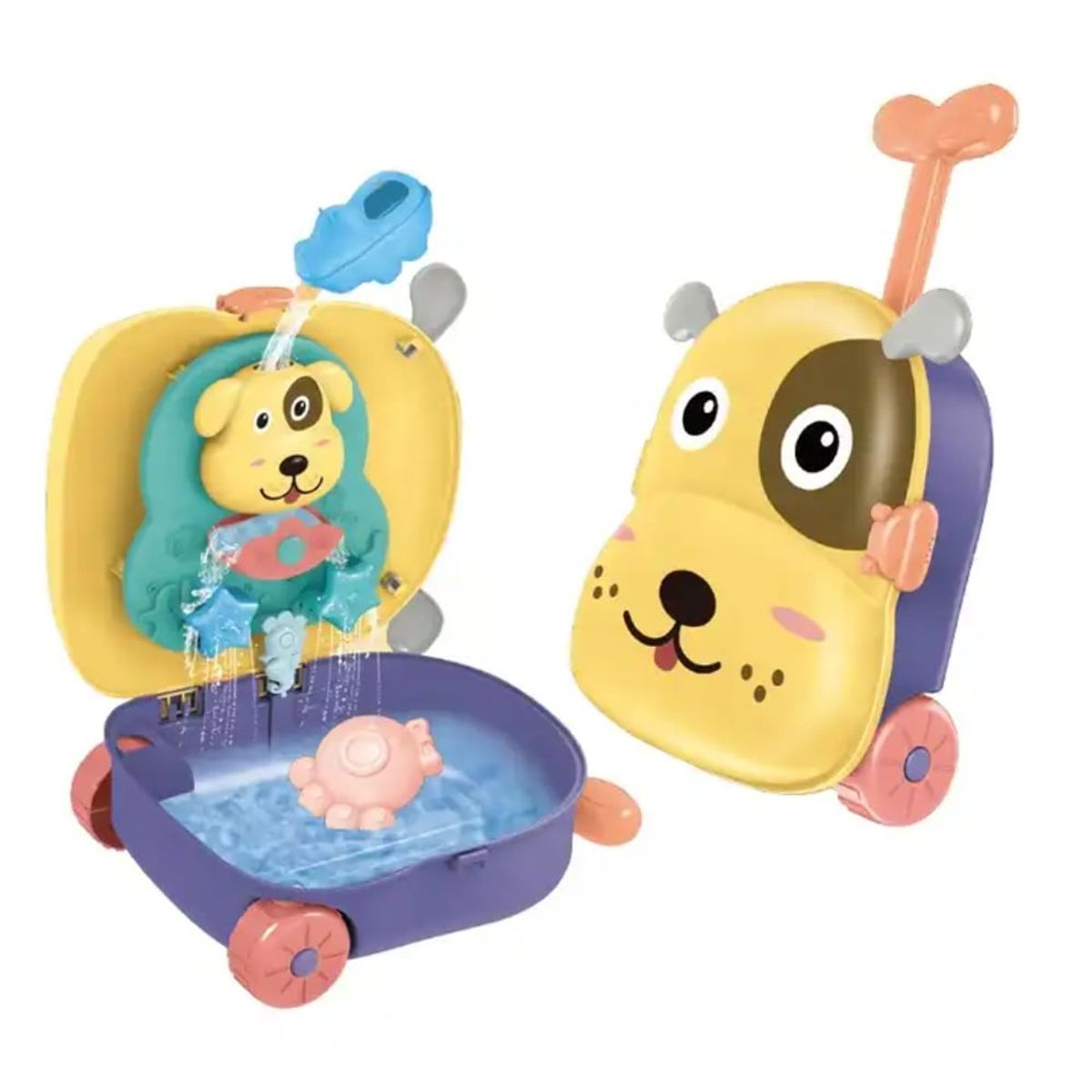 SPACEZAT - Maleta de Juguetes para Playa con Moldes y Pala Perrito