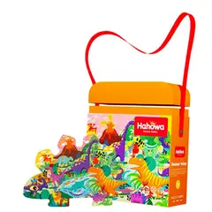 SPACEZAT - Maleta Puzzle Dinosaurios con Forma Estegosaurio 105 piezas