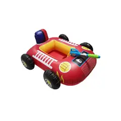 SPACEZAT - Flotador Autito Inflable con Pistola Lanza Agua Rojo