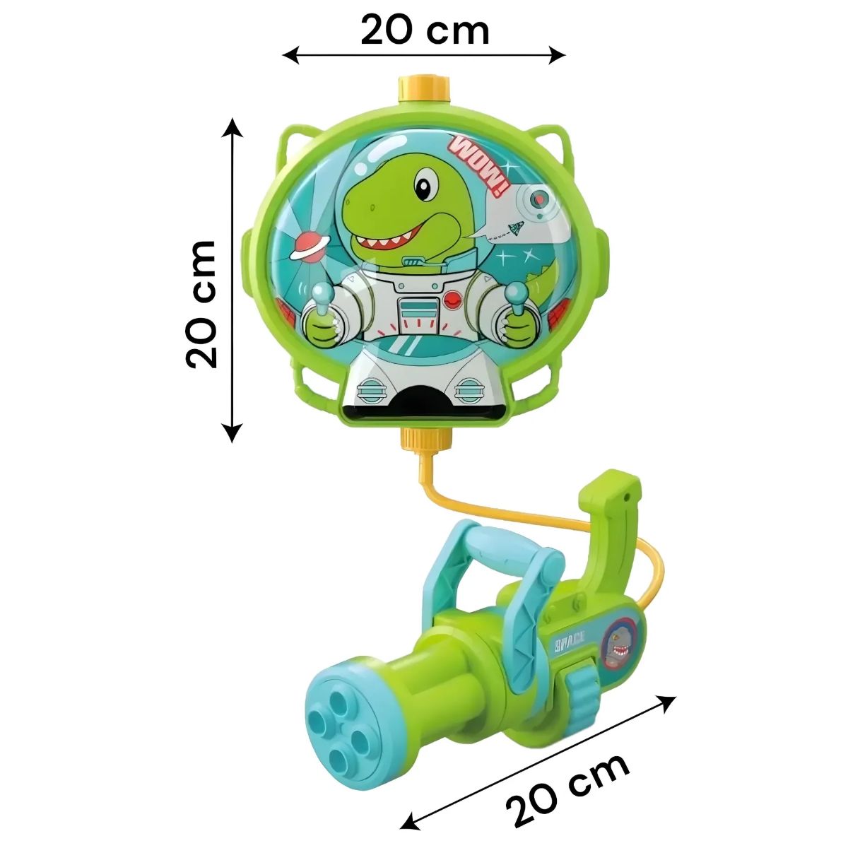 SPACEZAT - Mochila con Pistola Lanza Agua Dinosaurio