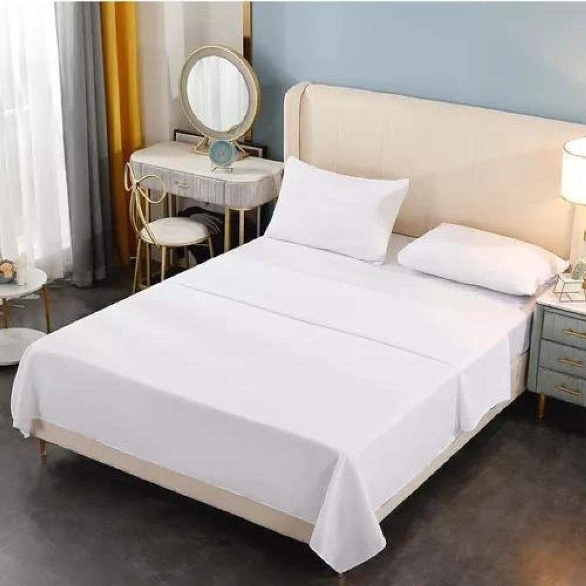 GENERICO - Juego De Sábana 200 Hilos 2 Plazas - 4 Piezas Color Lila