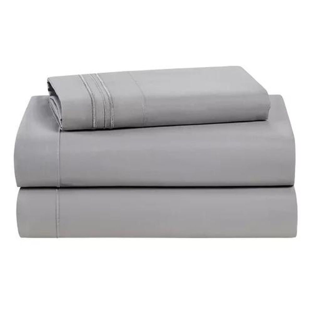 GENERICO - Sabana 1800 Ultra Suave + Funda Bordada 15 Plaza Gris