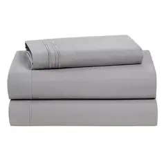 GENERICO - Sabana 1800 Ultra Suave + Funda Bordada 15 Plaza Gris