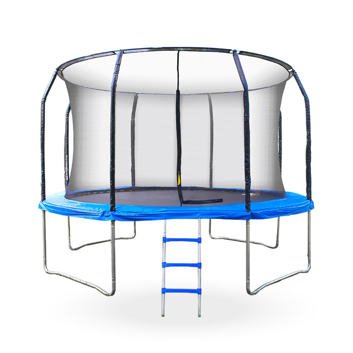 PWRFITNESS - Cama Elastica con malla y Escalera 4.88mt 16Ft Azul