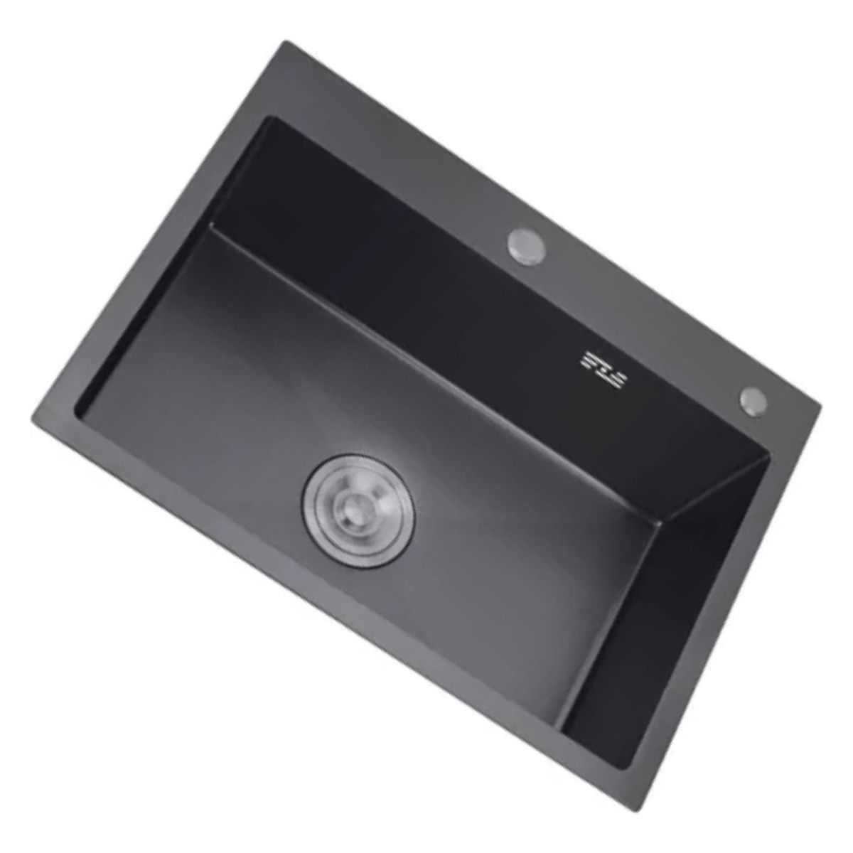 IMPORTCLICK - Lavaplatos Sobre Cubierta 55x45 CM Rejilla Dispensador - Negro Grafito