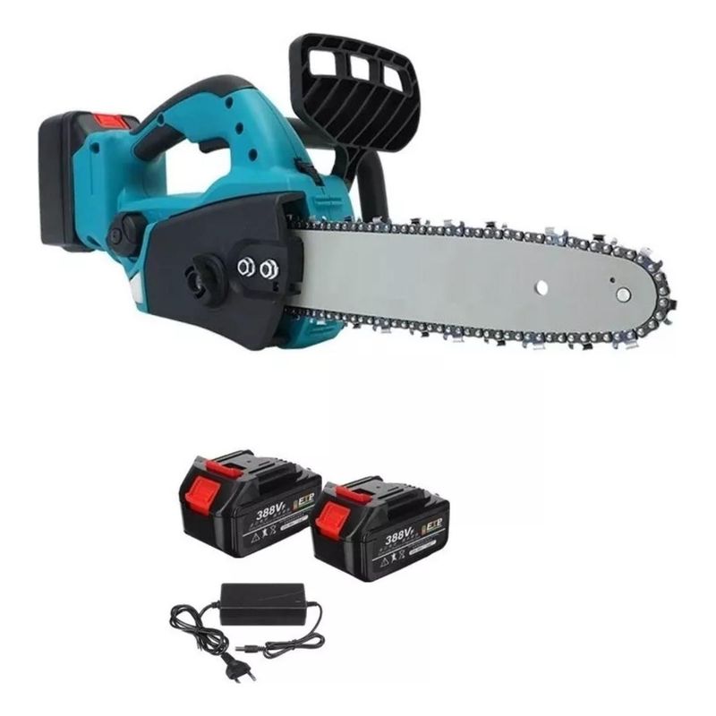 IMPORTCLICK - Motosierra Eléctrica Recargable Portátil 11,5'' + 2 Baterías