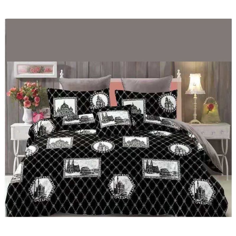 GENERICO - Cubrecama King 270x250 Cm delgado quilt verano NEGRO HISTORIA TF