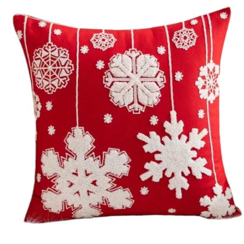 GENERICO - Funda Para Cojín Navidad 45x45 Copos De Nieve 1 Und