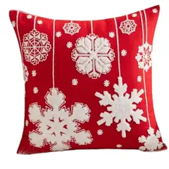 GENERICO - Funda Para Cojín Navidad 45x45 Copos De Nieve 1 Und
