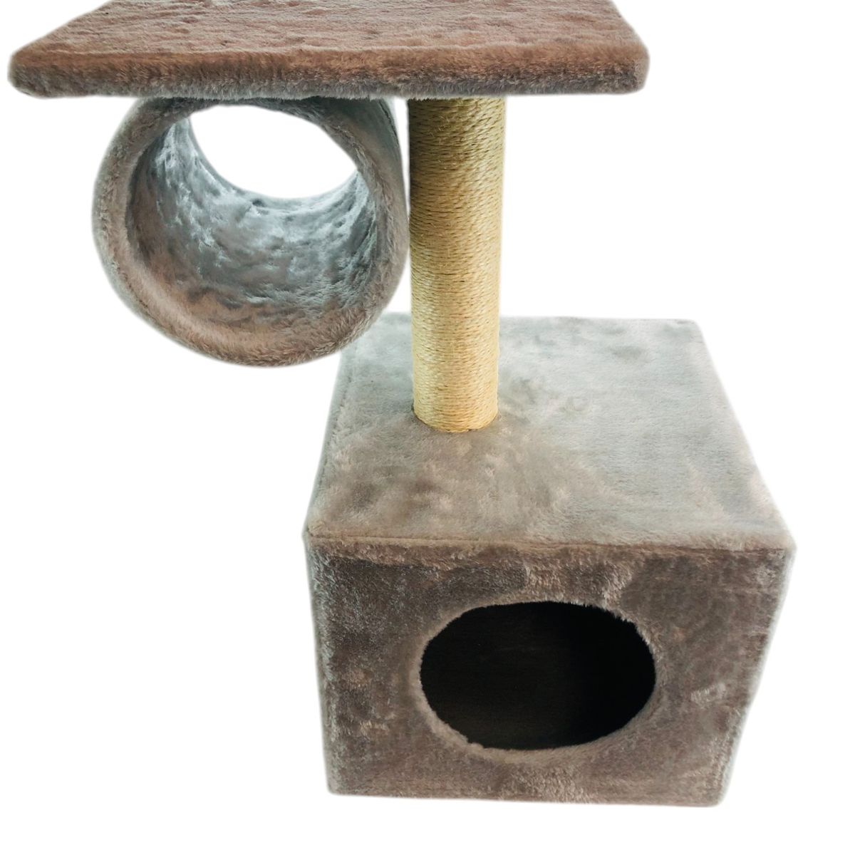 GENERICO - Rascador Columpio Alfombrado Sisal Para Gatos Gym 2 Niveles