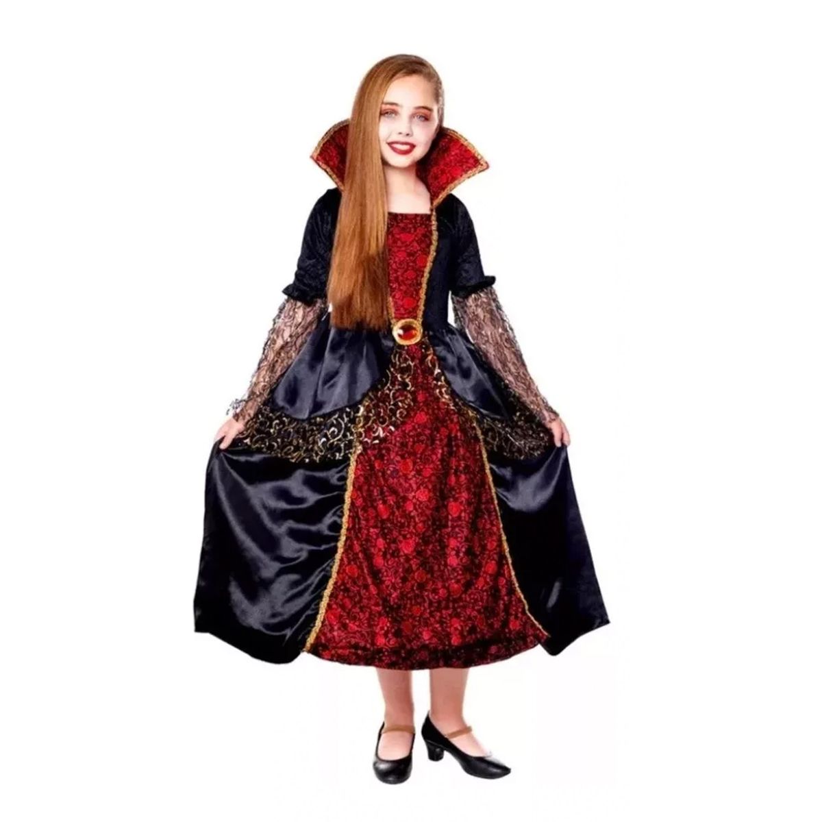 GENERICO - Disfraz De Vampiresa Talla 3 A 4 Años Halloween vampira