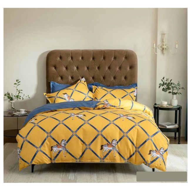 GENERICO - Cubrecama King 270x250 Cm delgado quilt verano amarillo caballo TF