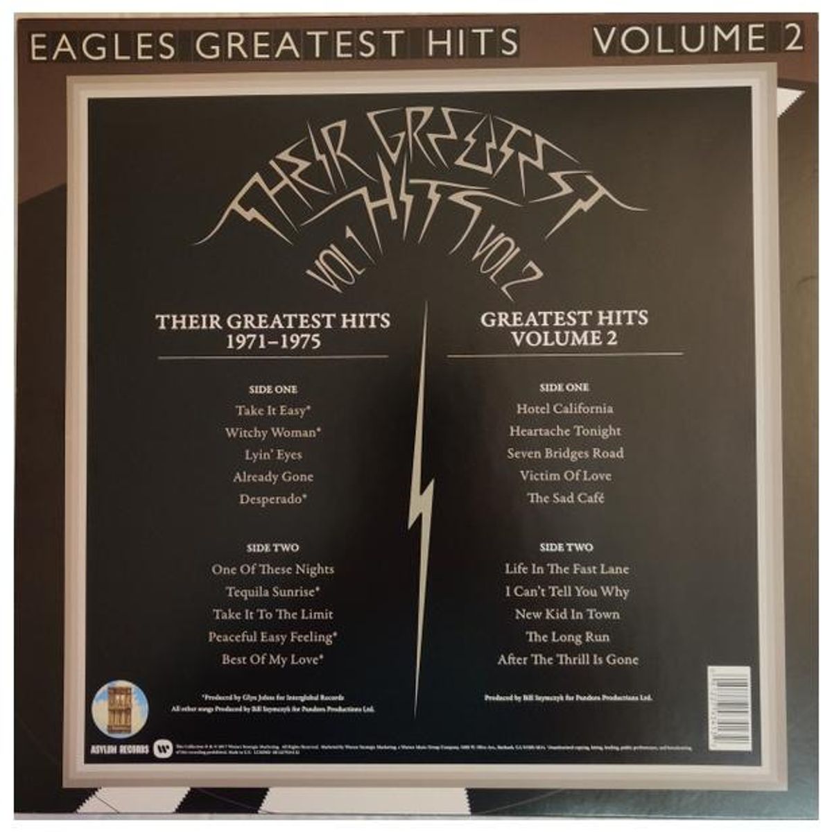 HITWAY MUSIC - EAGLES-THEIR GREATEST HITS VOLUMES1 & 2BOX SET2LP-VINILO