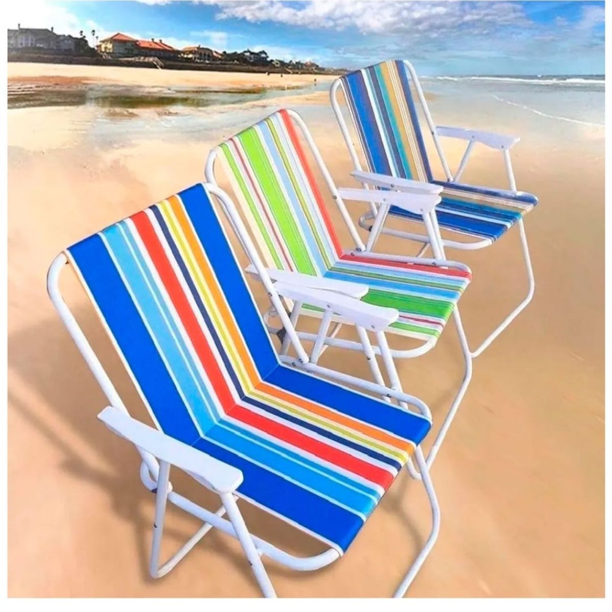 GENERICO - Pack de 2 sillas plegables de verano playa piscina lago