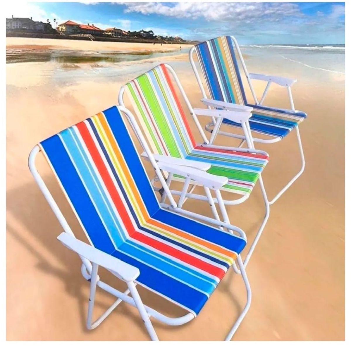 GENERICO - Pack de 2 sillas plegables de verano playa piscina lago