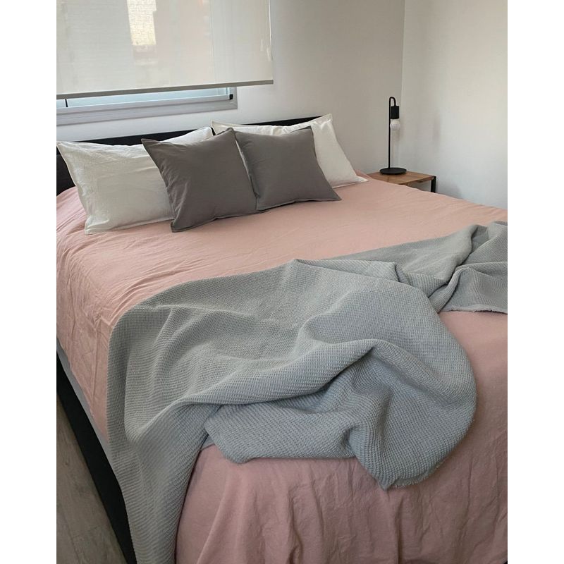 GENERICO - Piecera De Cama Nido - Manta 100% Algodon 150x110 Gris
