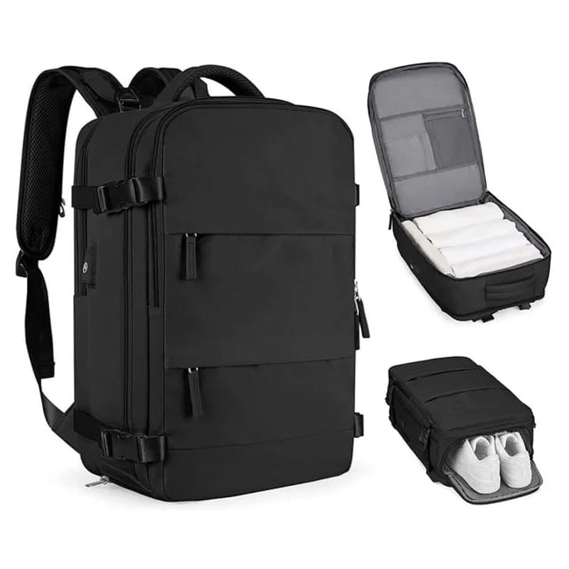 GENERICO - Mochila de Viaje Viral Avion Multifuncional 40 litros. Negro
