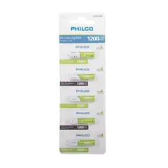 PHILCO - Pack 5 Pilas Recargables AAA 1200 mha
