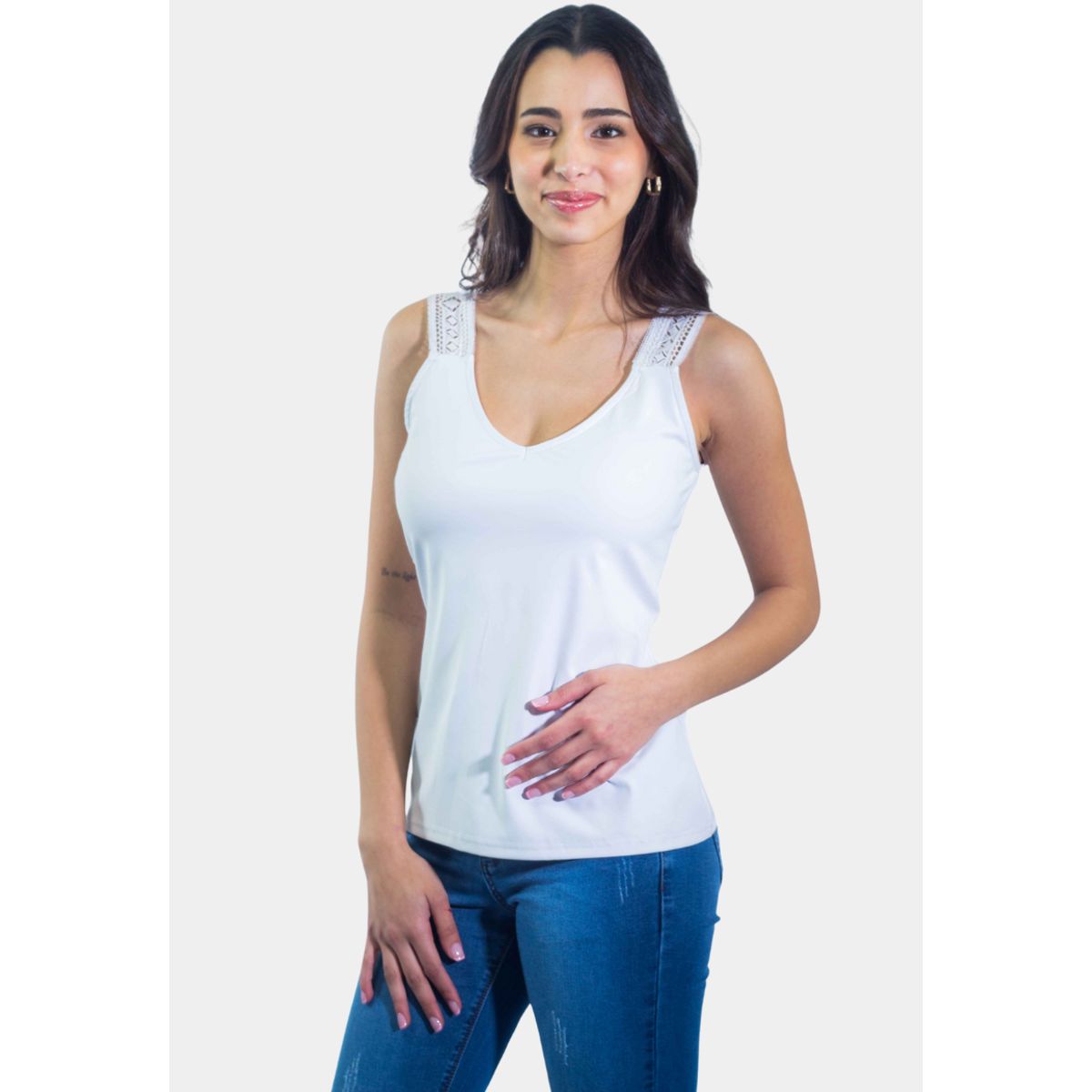 TENTATION - Top Poliamida Cruzada Blanco Tentation