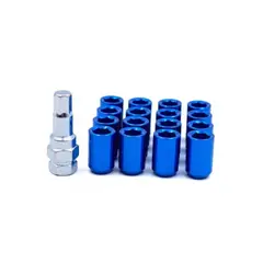 GENERICO - Juego De Tuerca De Seguridad 16 Pzs + Llave Azul 12x1.25mm
