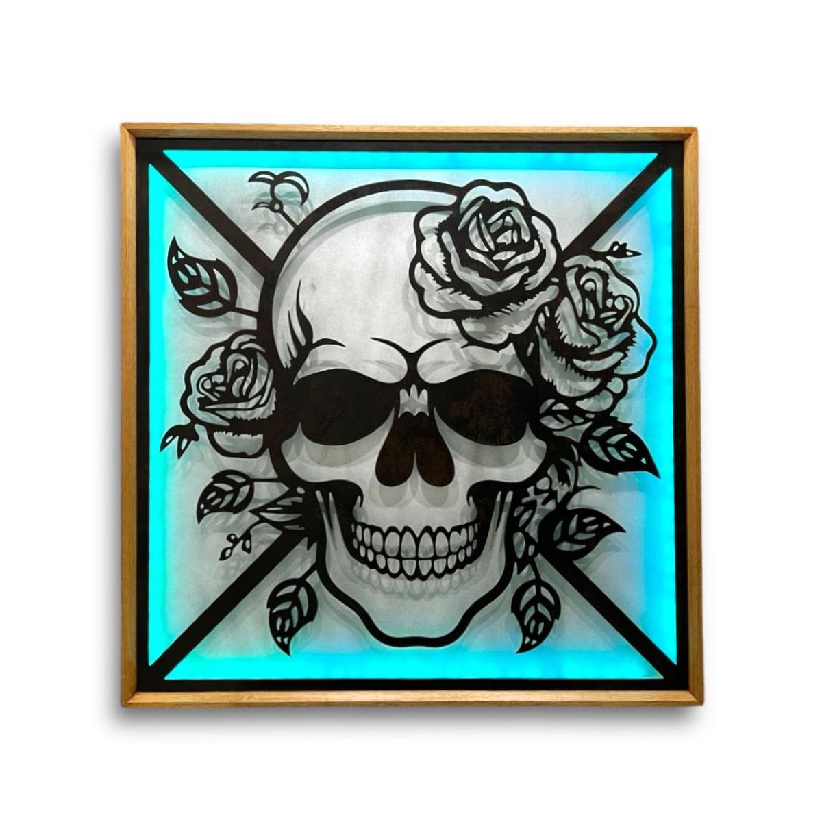 GENERICO - Cuadro Retroiluminado modelo Calavera con Rosas
