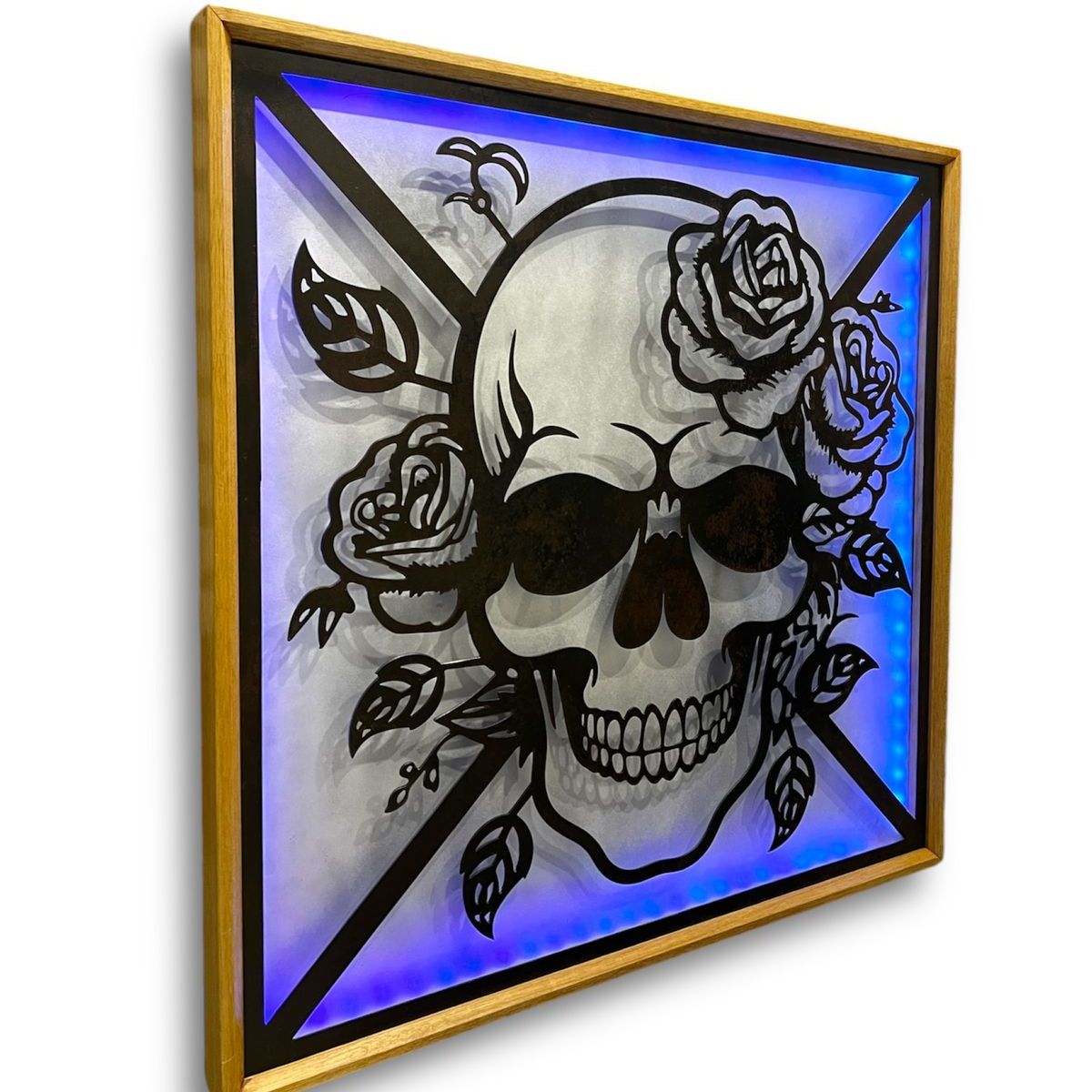 GENERICO - Cuadro Retroiluminado modelo Calavera con Rosas