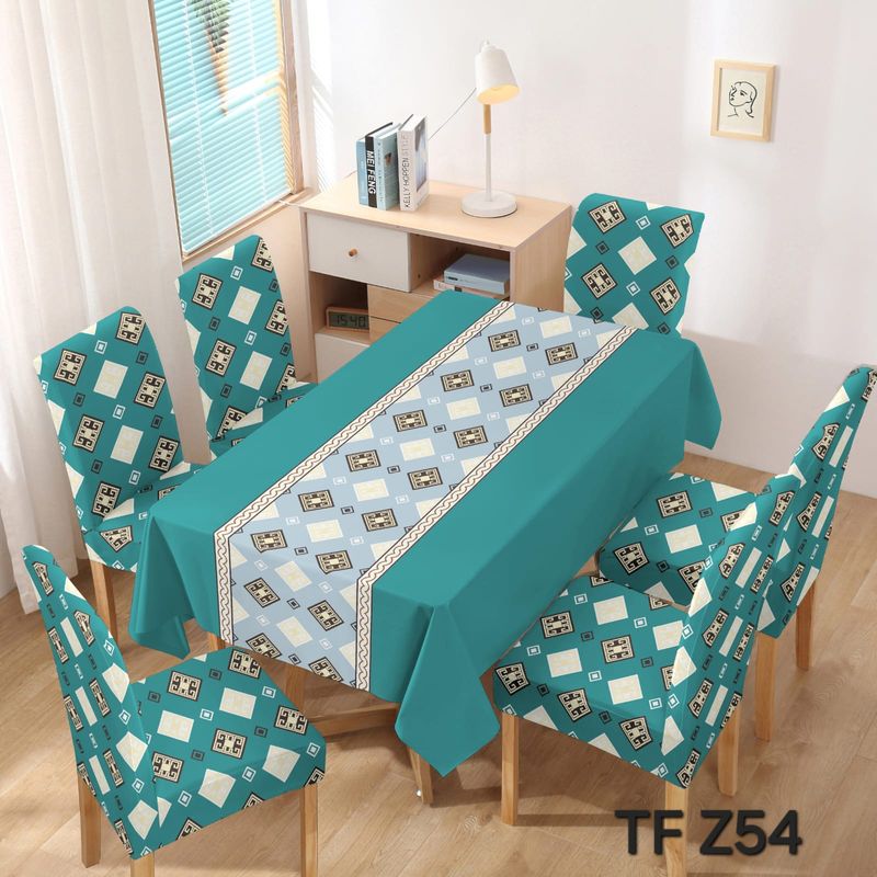 ANGELES DEL HOGAR - Mantel Antimanchas Grueso 140cmx220cm + 6 Fundas Sillas