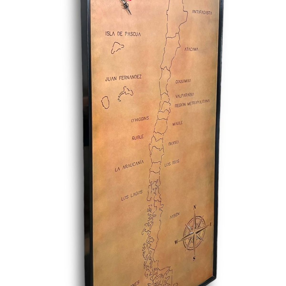 Cuadro Mapa de Chile Regional con Retroiluminación y Reloj, marca GENERICO - Foto 2