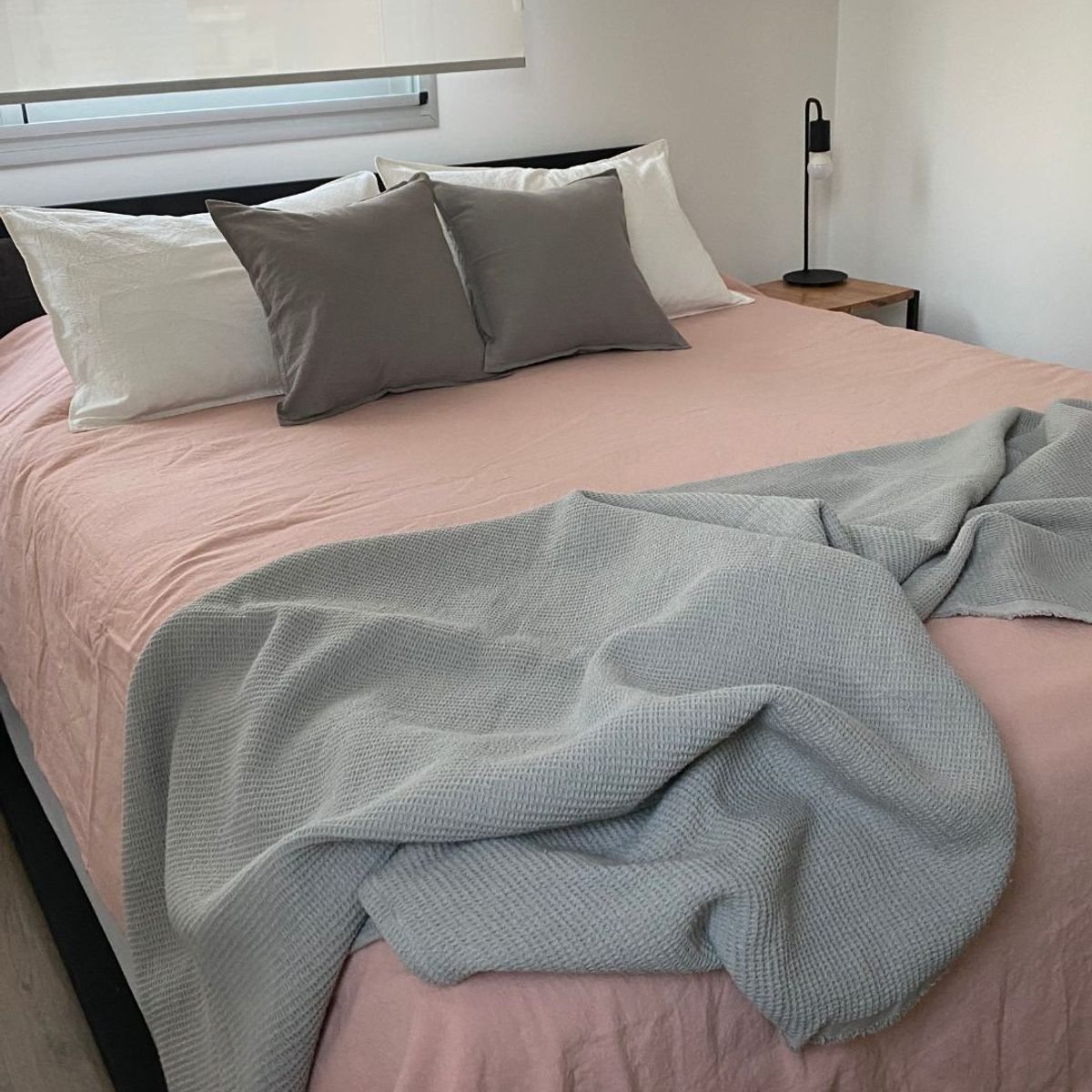 GENERICO - Piecera De Cama Nido - Manta 100% Algodon 260x110 Gris