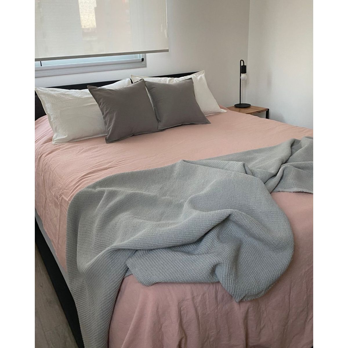 GENERICO - Piecera De Cama Nido - Manta 100% Algodon 260x110 Gris