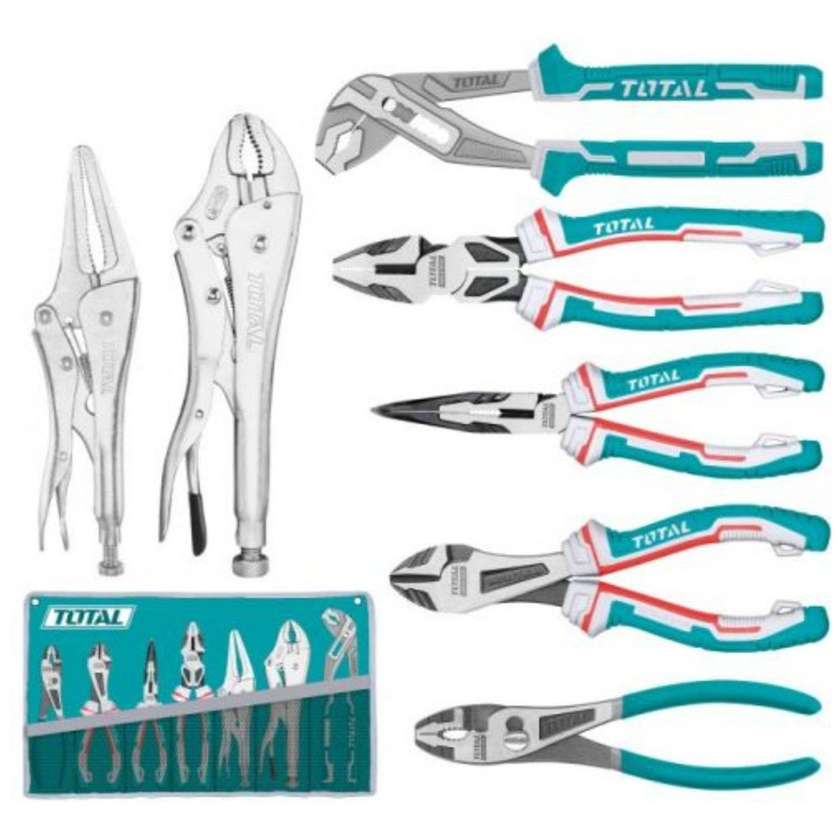 TOTAL TOOLS - Set De 7 Alicates Marca Total Tos23055
