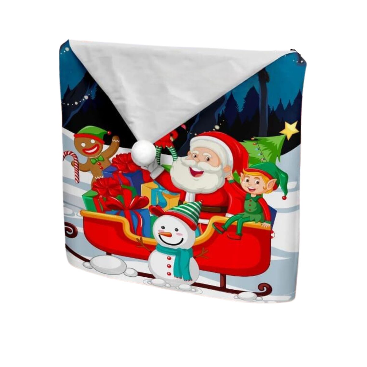 GENERICO - Set 6 Fundas Cubre Sillas De Comedor Con Pompom Navideñas