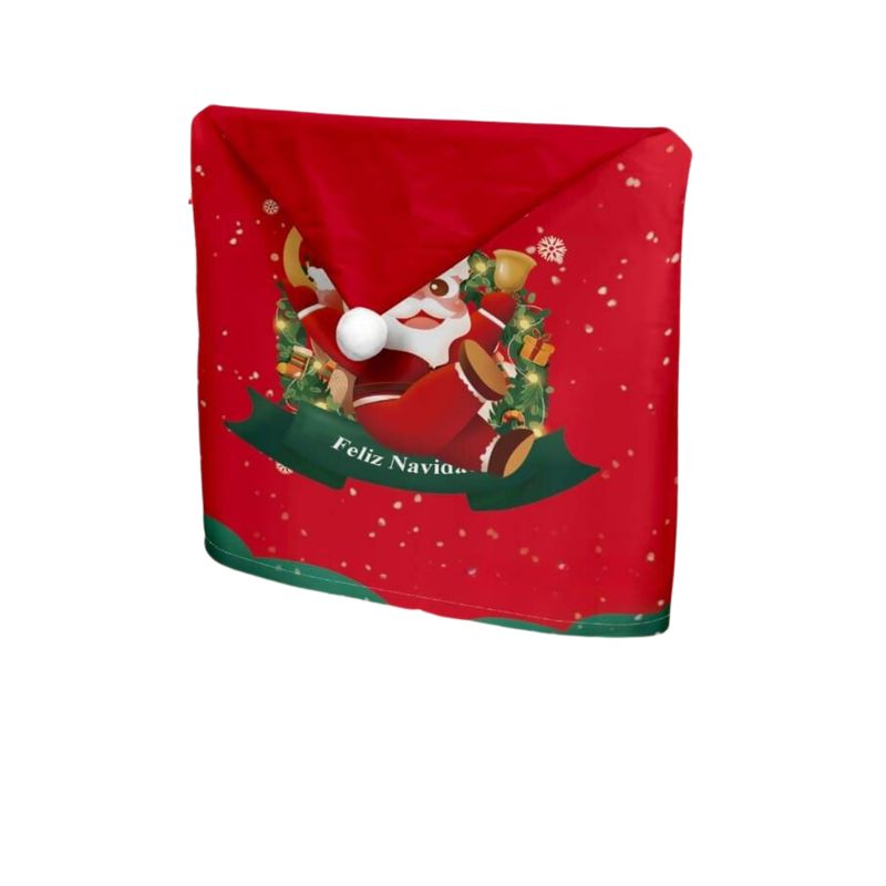 GENERICO - Set 6 Fundas Cubre Sillas De Comedor Con Pompom Navideñas
