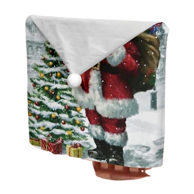 GENERICO - Set 6 Fundas Cubre Sillas De Comedor Con Pompom Navideñas