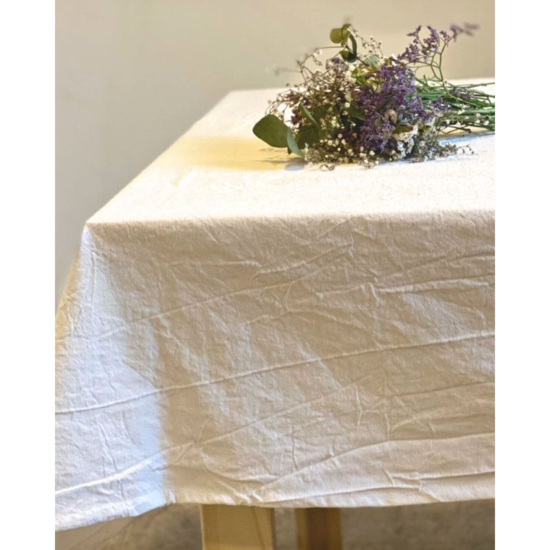 GENERICO - Mantel 180x145 Tusor 100% Algodon Off White