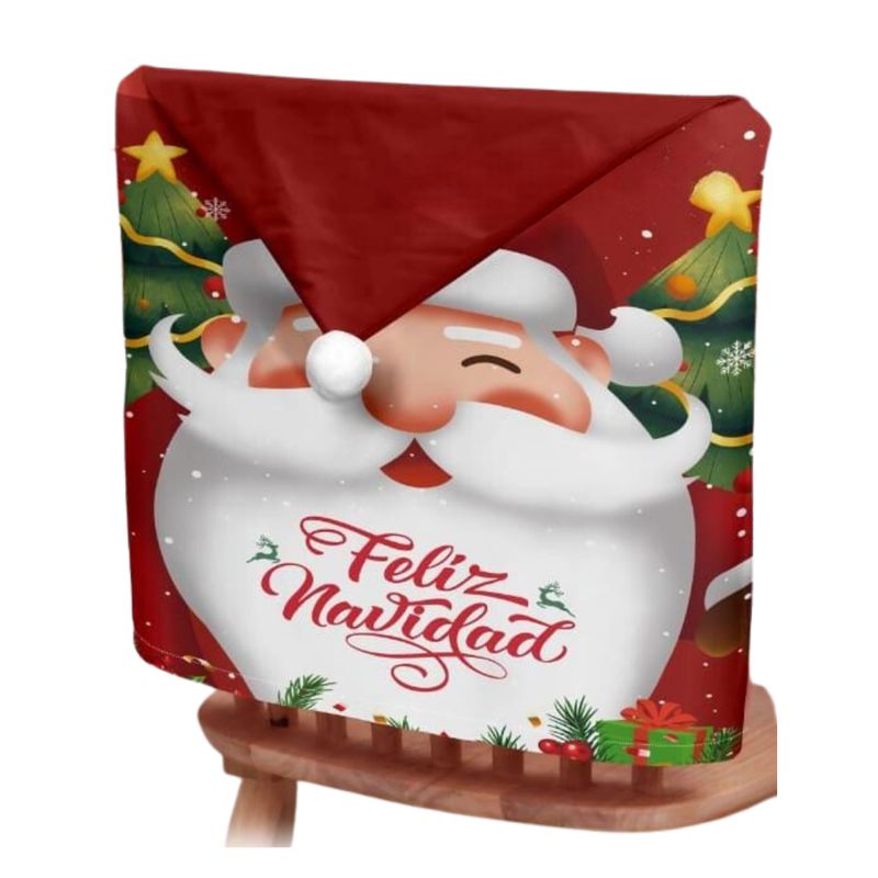 GENERICO - Set 6 Fundas Cubre Sillas De Comedor Con Pompom Navideñas