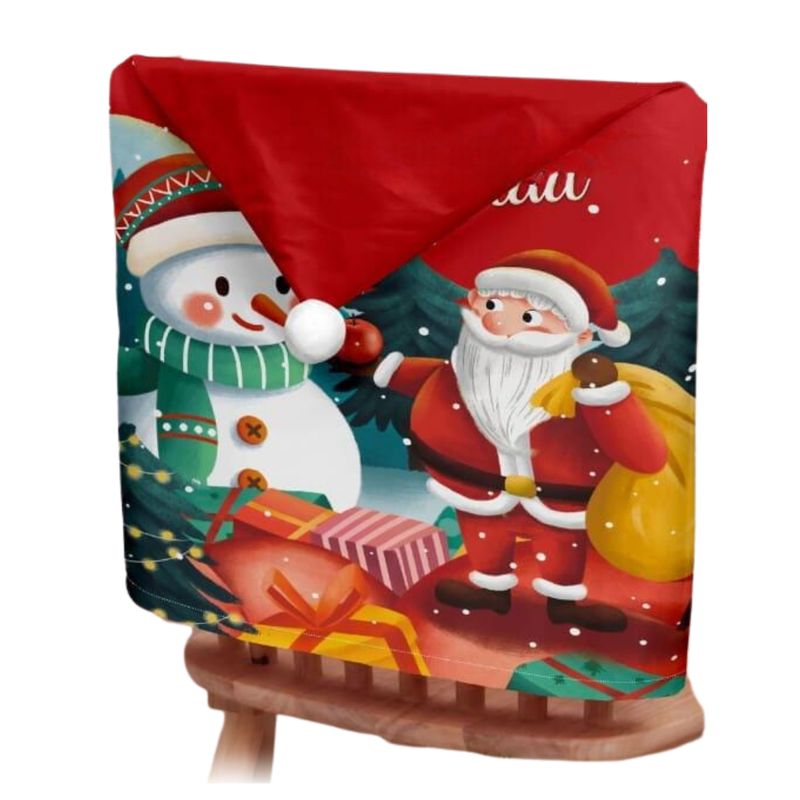GENERICO - Set 6 Fundas Cubre Sillas De Comedor Con Pompom Navideñas