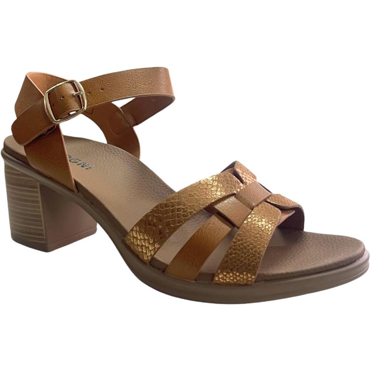 DETOGNI - Sandalia Mujer Camel Basilia Detogni - Café Claro