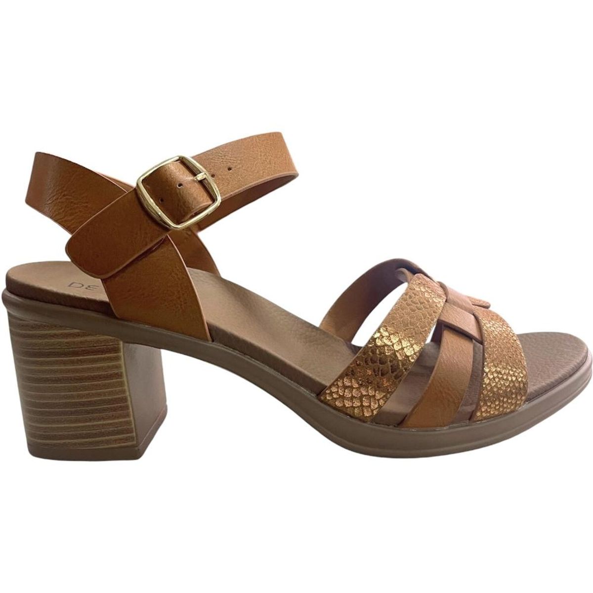 DETOGNI - Sandalia Mujer Camel Basilia Detogni - Café Claro
