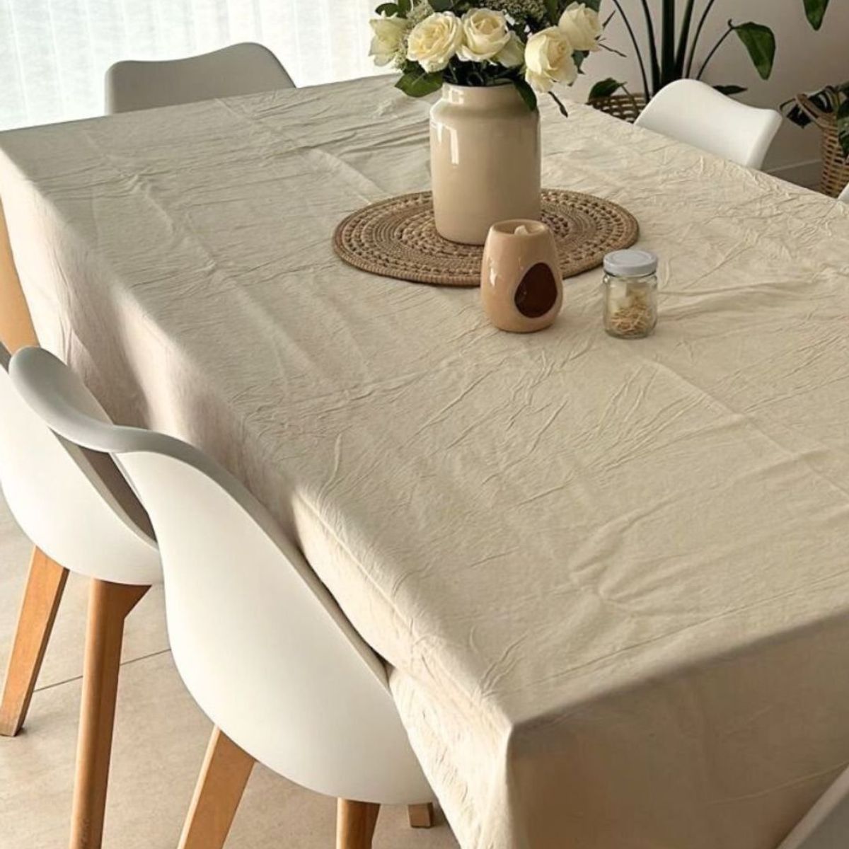 GENERICO - Mantel 230x145 Tusor 100% Algodon Crudo